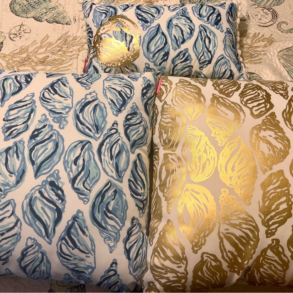 Lilly Pulitzer bedding throw pillows.